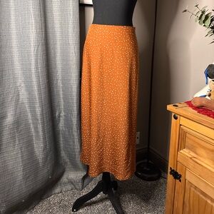 a new day Brown Polka Dot Midi Skirt